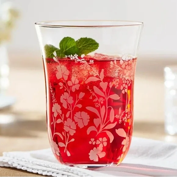 🌸 2025 New The Pioneer Woman Daisy 18 Ounce Glass Tumbler, Clear, Qty 1 - Picture 1 of 8